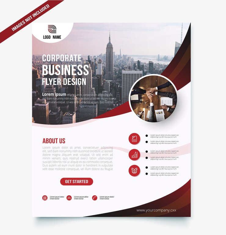 Corporate business flyer design template.