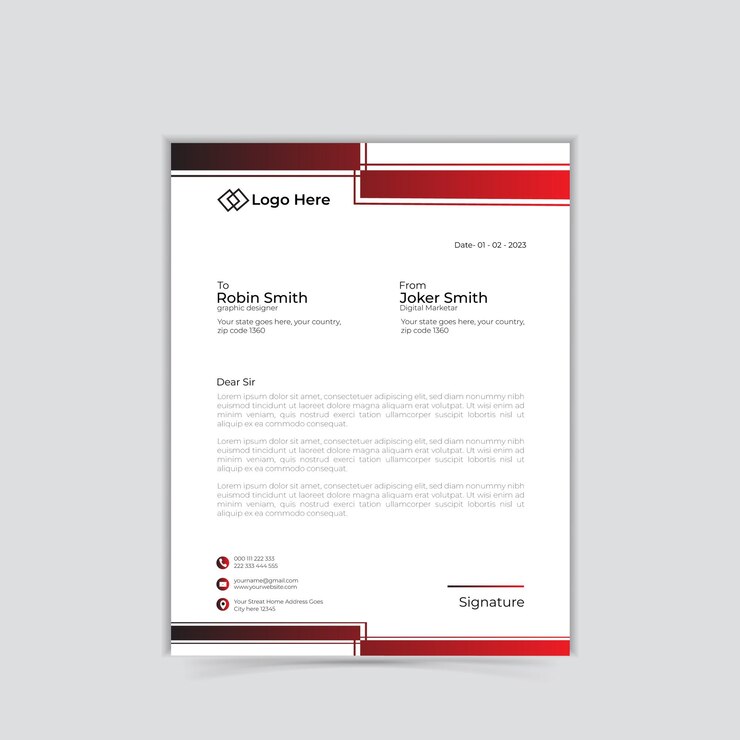 Corporate business letterhead design template free vector