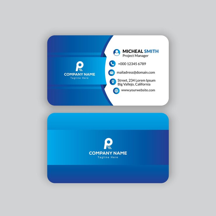 Corporate modern and Professional Blue Business card template