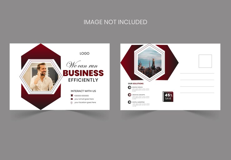 corporate post card design business post card design temple