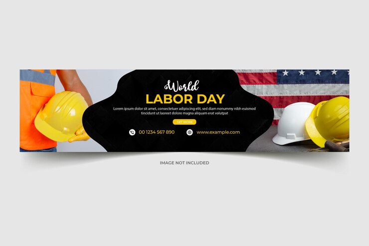Vector corporate simple business labor day linkedin profile banner and social media cover
