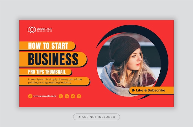 corporate youtube video thumbnail and social media post web banner template