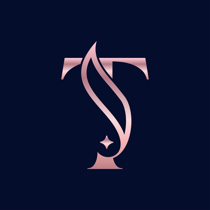 Vector cosmetic beauty logo brand letter t