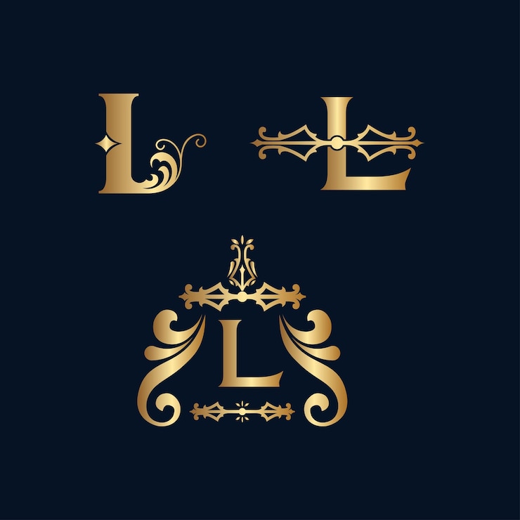 Vector cosmetic gold logo letter l