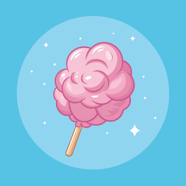 Cotton Candy Sweet Food Vector Art Design