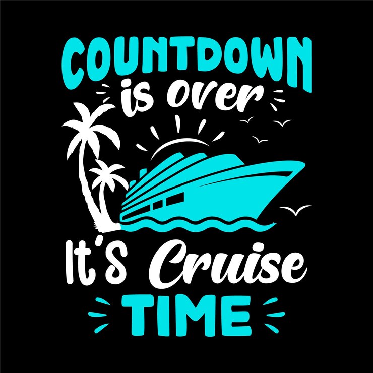 Vector countdown is over its cruise time funny family cruise vacation summer tshirt design