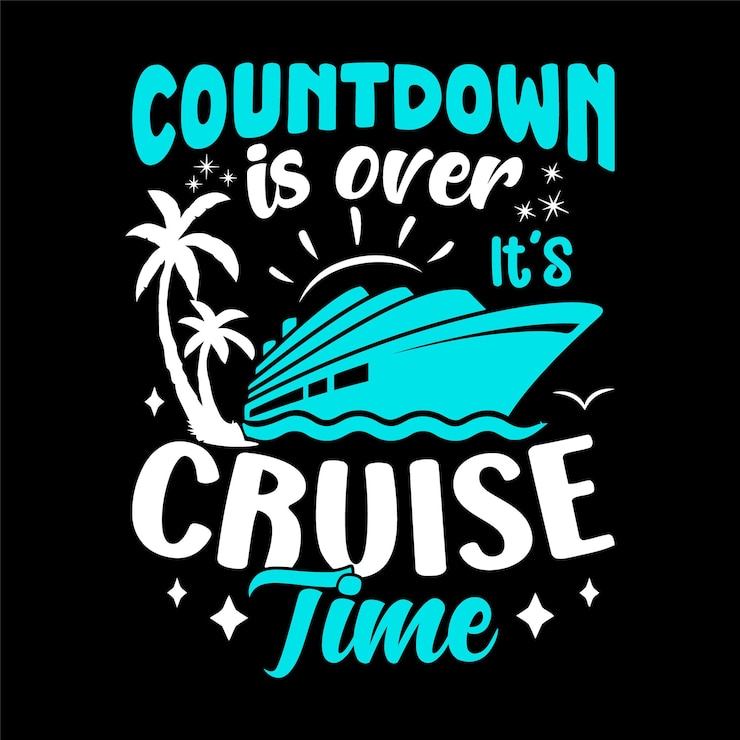 Vector countdown is over its cruise time funny family cruise vacation summer tshirt design