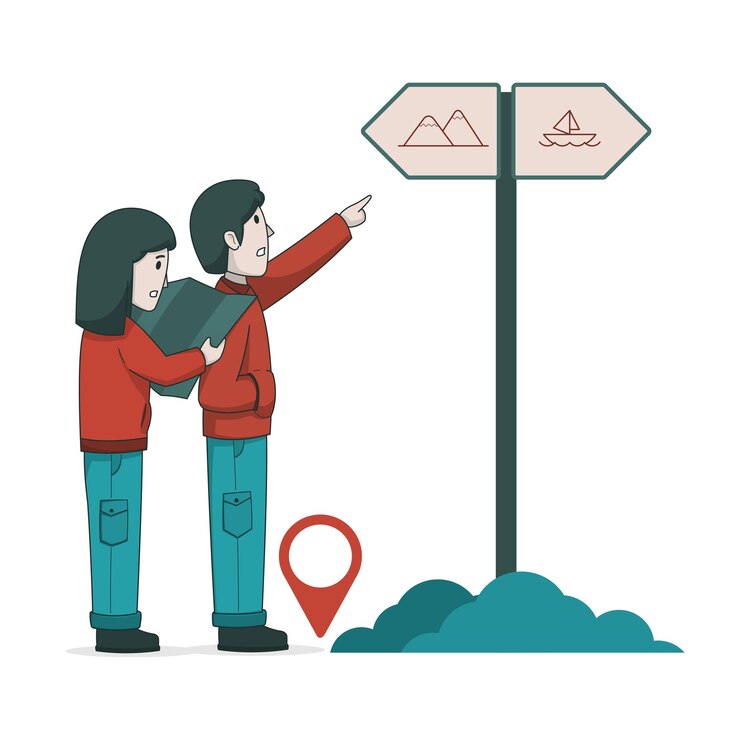 Vector couples travelling illustration
