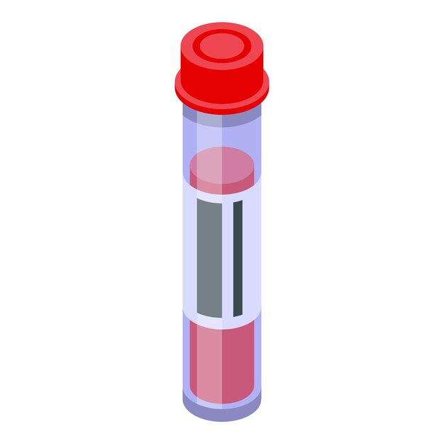 Covid test blood tube icon Isometric of Covid test blood tube vector icon for web design isolated on white background