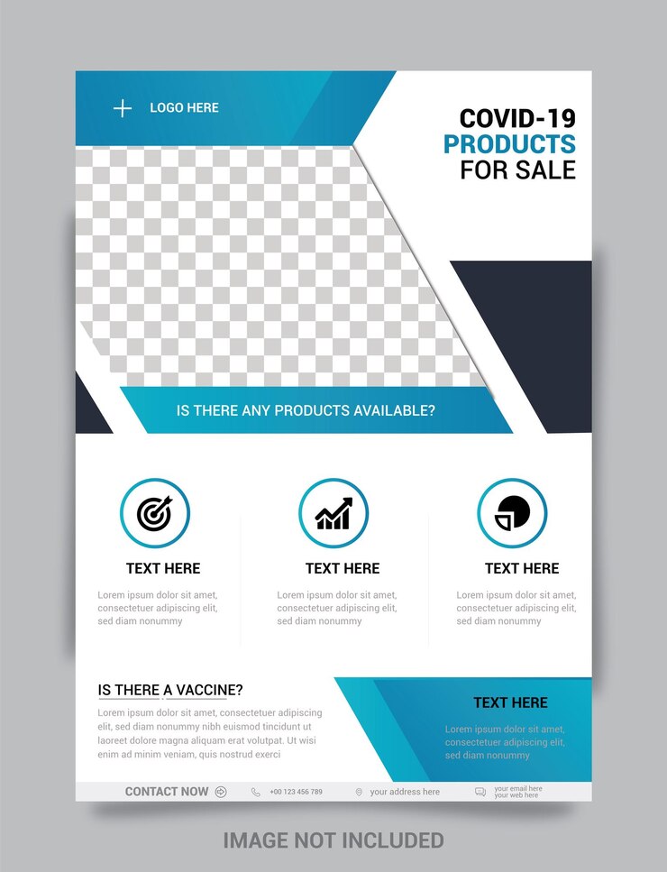 COVID19 Products Sale Flyer Template Medical Safety and Health Care Brochure PSD
