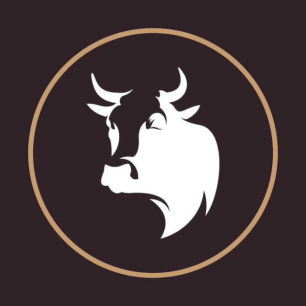 cow head trendy icon beautiful vector art illustration abstract background