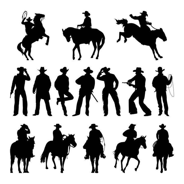 cowboy figure vector silhouette