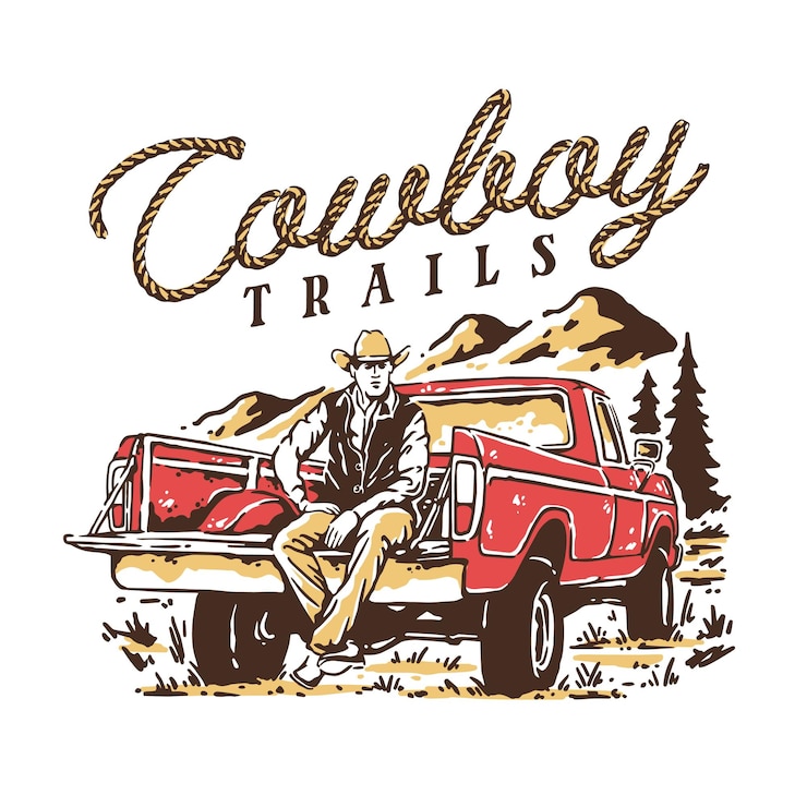 Vector cowboy trails