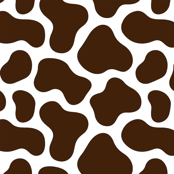 Vector cowprint coloring book line art black white toddler pattern design