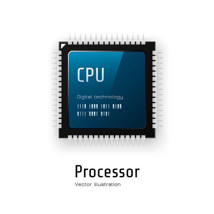 Vector cpu. microchip processor.