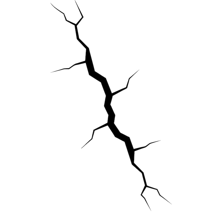 Vector crack icon line black color vector art illustration solid white background 2