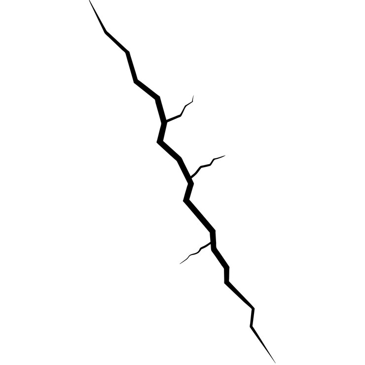 Vector crack icon line black color vector art illustration solid white background 4