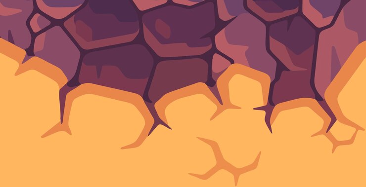 Vector cracked soil vector soil background in flat style soil carton