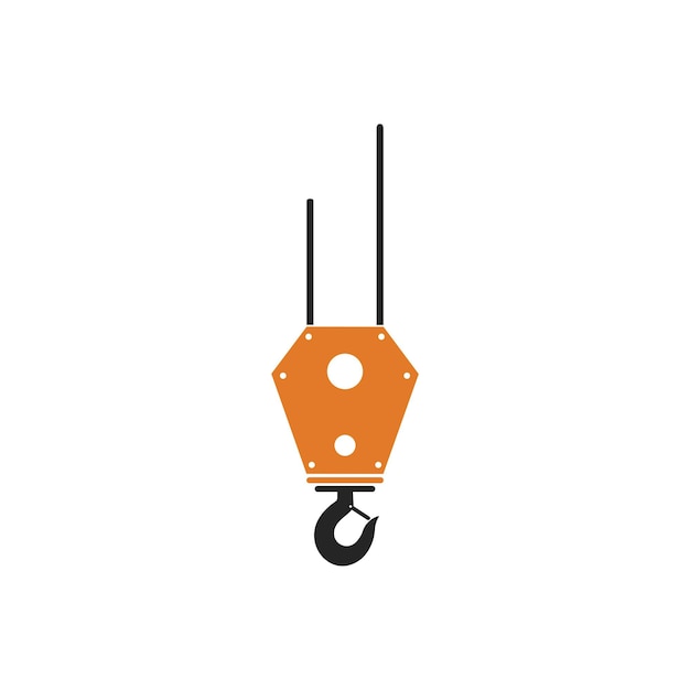 crane hook logo vector template