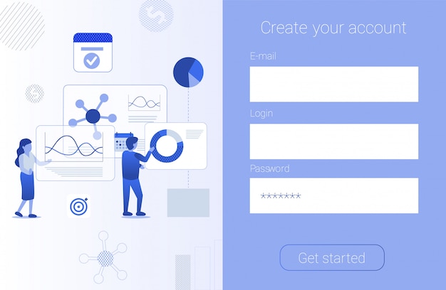 Create Account Form App Advertising Flat Banner