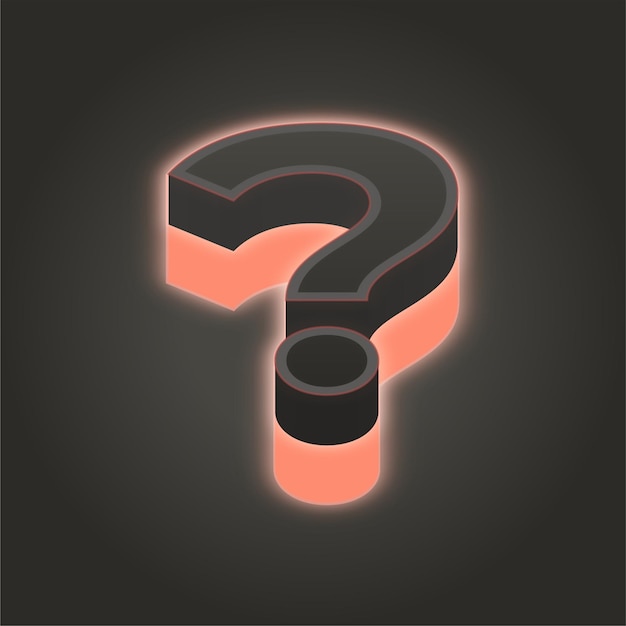 Create Impact with a 3D Coral Pink Neon Question Mark Icon on Dark Backgrounds