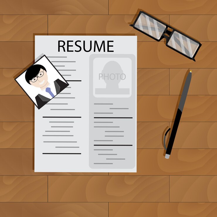 Vector create resume desktop top view