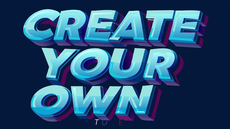 Vector create your own 3d text