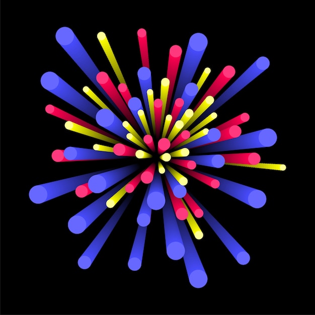 Creative abstract background with colorful 3d elements, burst or explosion effect. 