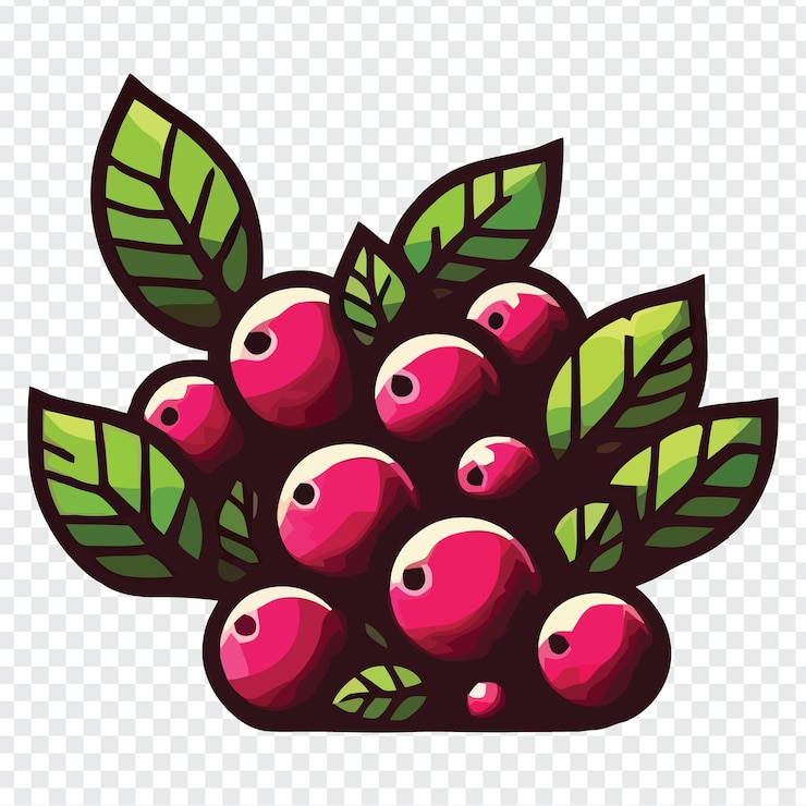 Vector creative blackcurrant date starfruit redcurrant fruits illustration