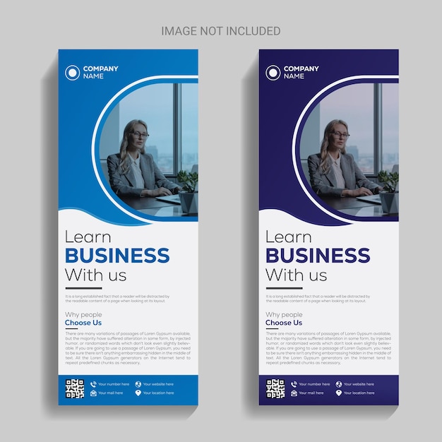 creative business and corporate, agency, modern roll up standee banner design with two colors