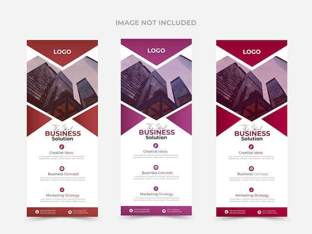 Creative business roll up banner design with 3 colors