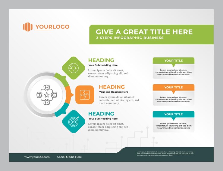 Vector creative circle infographic design template with 3 steps for presentation business