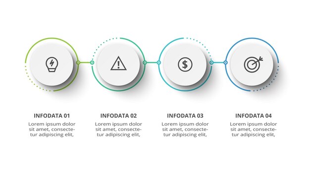 Creative concept for infographic with 4 steps options parts or processes Business data visualization