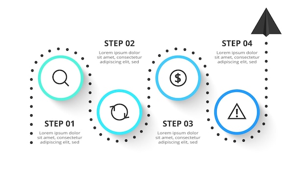 Creative concept for infographic with 4 steps options parts or processes Business data visualization