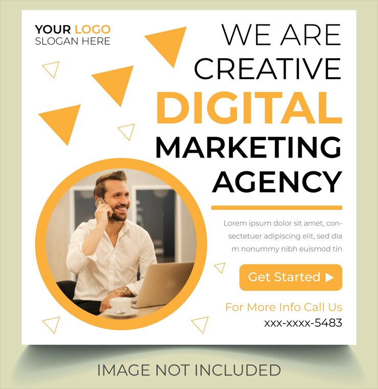 Creative digital marketing agency social post banner and flyer design template