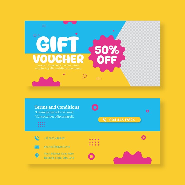 Vector creative discounts gift voucher eps design template