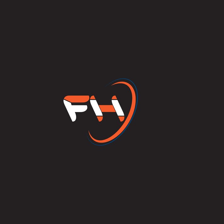 Creative FH Text Logo Design