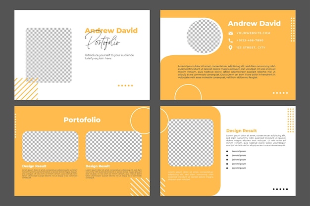 Creative graphic design portfolio template landscape photography portfolio