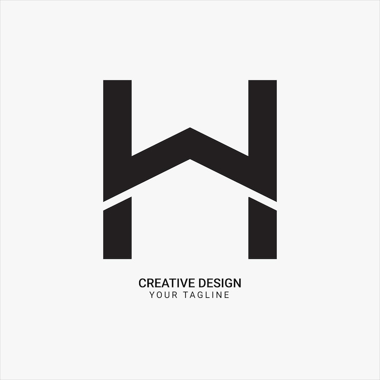 Vector creative hw or wh initial monogram modern brand unique logo design