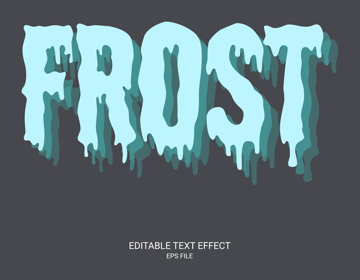 Vector creative ice liquid text effect vector fully editable