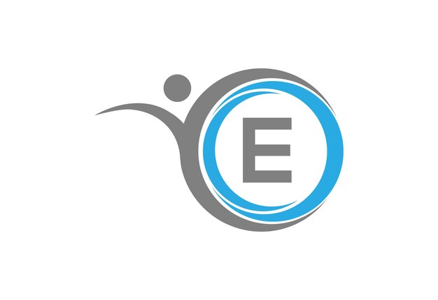 Creative latter E with man unity combination icon logo