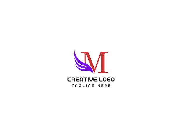 Creative Letter M Logo with Wing