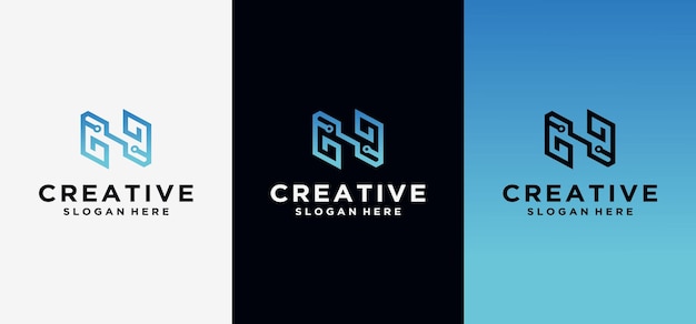 creative letter n logo design, n letter technology logo. vector logotype