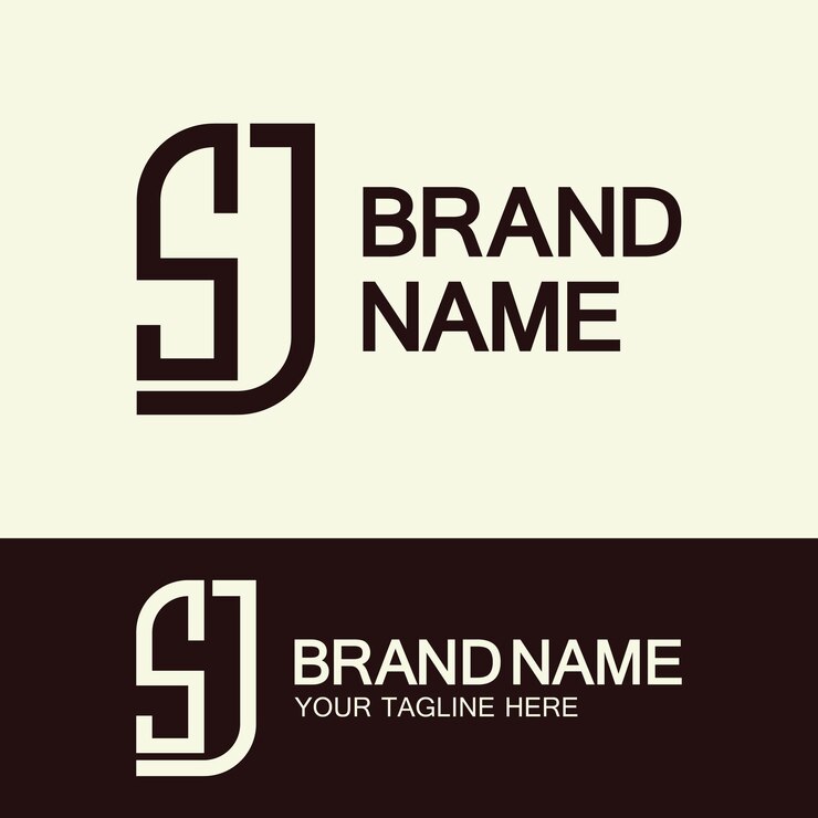Vector creative letter sj or js monogram simple logo design