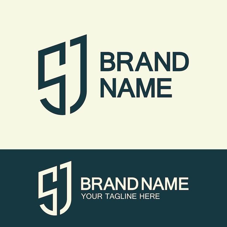 Vector creative letter sj or js monogram simple logo design