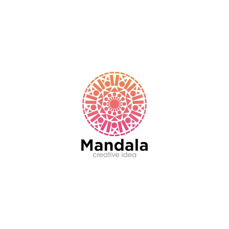 Vector creative mandala logo design template