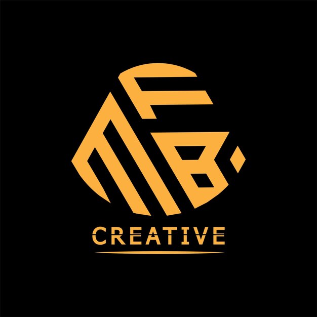 creative mfb polygon letter logo design