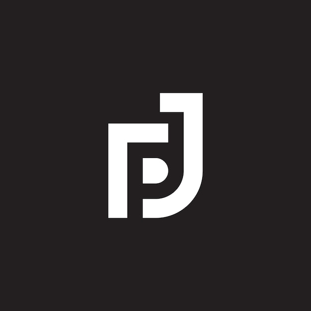 Creative minimalist Letters P and J logo icon design template elements