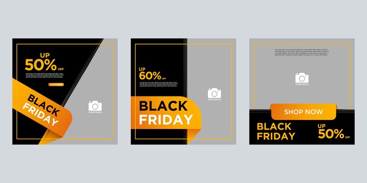 Creative modern black friday sale social media post banner template collection