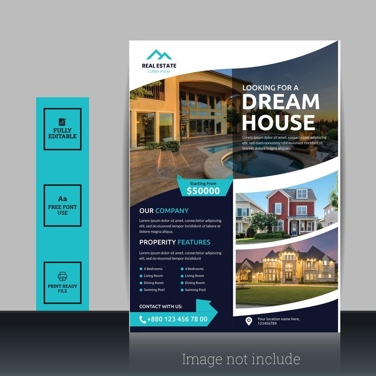 Creative Real estate house property for sale flayer template